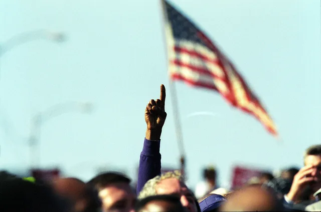 Participants and Flag at a Civil Rights Event at the Edmund Pettus Bridge in Selma, Alabama - DPLA - a05131c5bea066ed92edd37139842351. Civil Rights Trail walking towns: how to add one stop to a longer trip