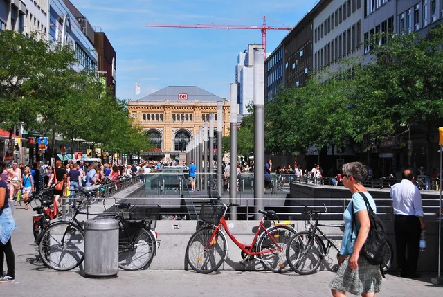 transport, architecture, street, pedestrians, people, town, advertising, shops, sales, bicycle. Car-free weekends: low-cost changes for local businesses