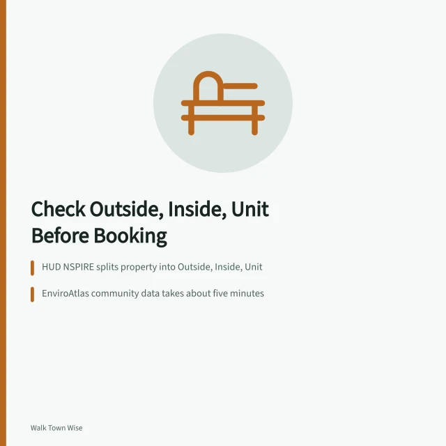 Three-zone lodging check: outside, inside, unit, with walking route question. How to choose pedestrian friendly stays without buying twice: the useful version