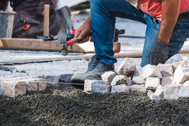 worker, paver, job, cobblestones, pavement, paving, handcraft, hammer, stones, material, work, tool, hand, creativity, clove, structure, tile, road, architecture, street, sidewalk, ground, concrete, construction site, brick. MPO pedestrian plans Providence Portland: How they work