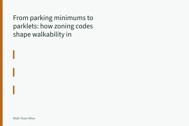 Parklet seating platform in a Pearl Street curb lane, Boulder. From parking minimums to parklets: how zoning codes shape walkability in Boulder