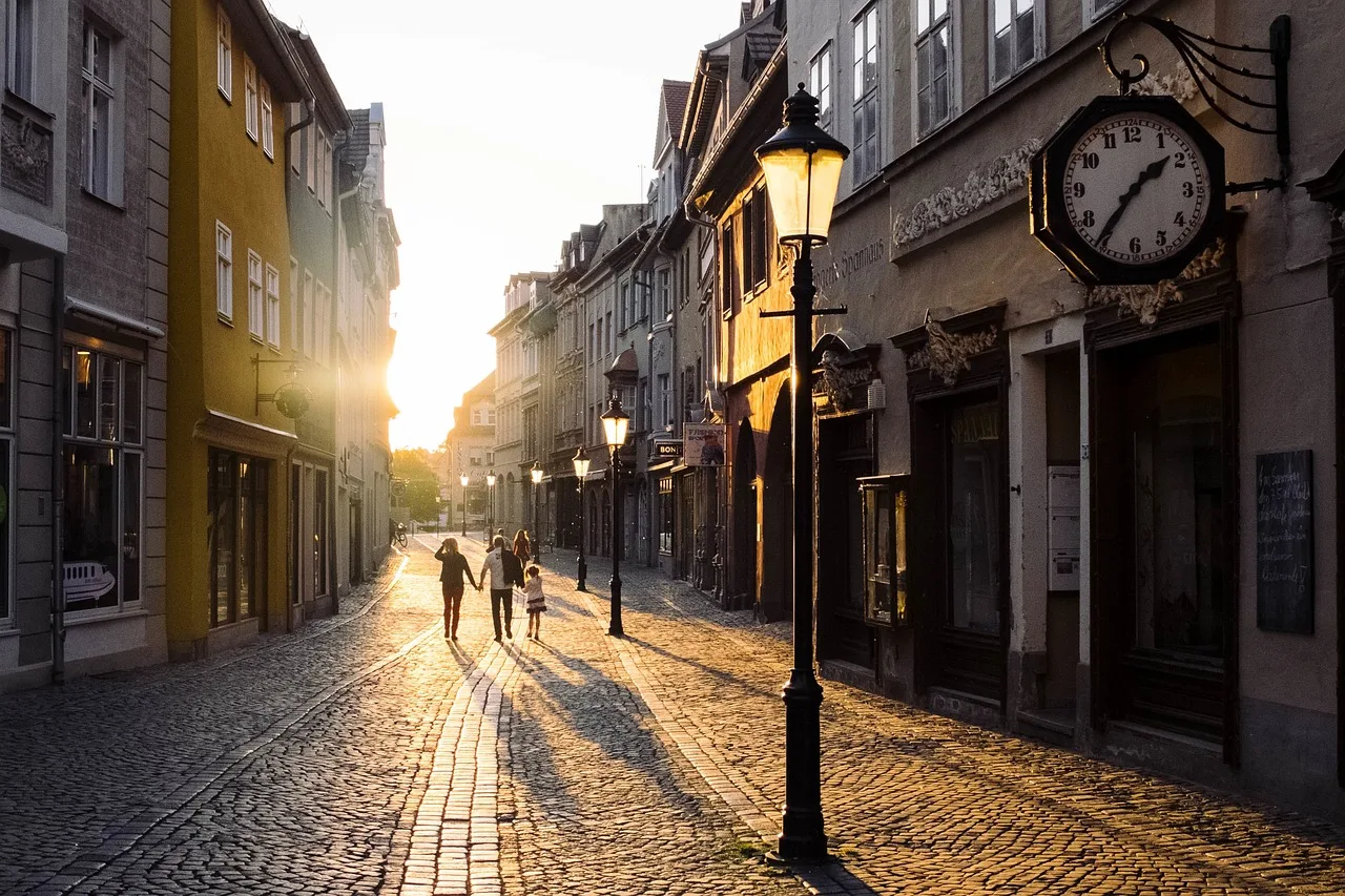 buildings, nature, sunset, town, architecture, street, people, walking, family. Car free weekends booking: questions to ask first