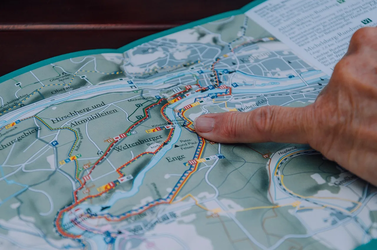 map, to travel, hike, walker, trail, orientation, travel, vacations, vacation, excursion, outdoor, germany, close up, hand, finger, direction, path, navigation, map, map, map, orientation, navigation, navigation, navigation, navigation, navigation. 5 things nobody tells you about walking itinerary design